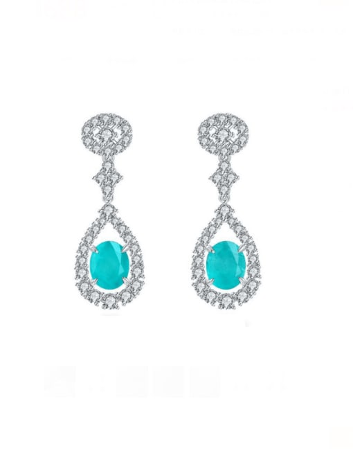 Palan [E 0241] 925 Sterling Silver High Carbon Diamond Water Drop Luxury Cluster Earring